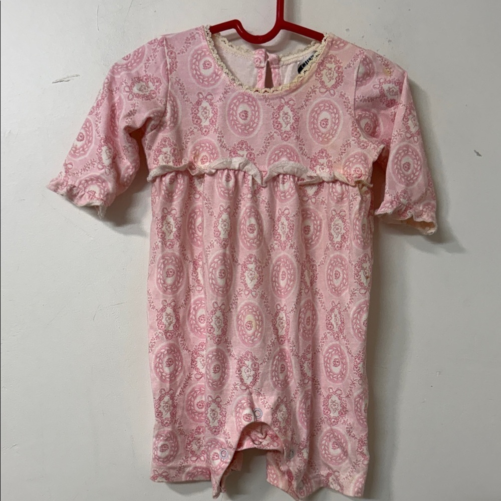 Charming Pink Patterned Kids Bodysuit